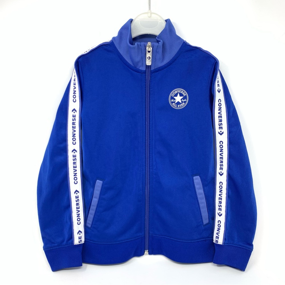 Converse royal Blue Logo Brand Athletic Zip Up Track Jacket Toddler size 4